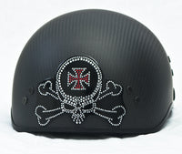 Rhinestone Helmet Patch Skull