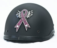 Rhinestone Helmet Patch Pink Ribbon