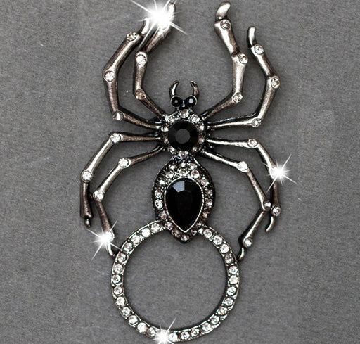 Sunglass Holder Pin Rhinestone Spider