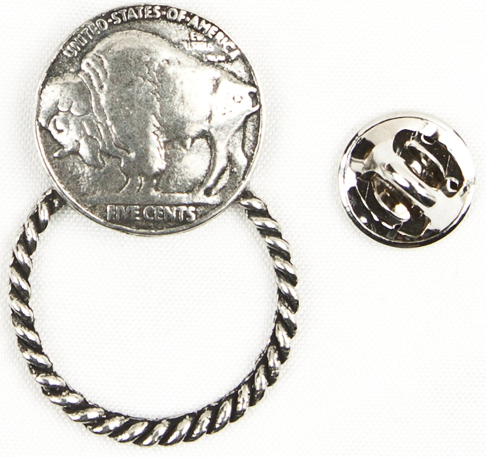 Sunglass Holder Pin Buffalo Nickel Warhawk Customs