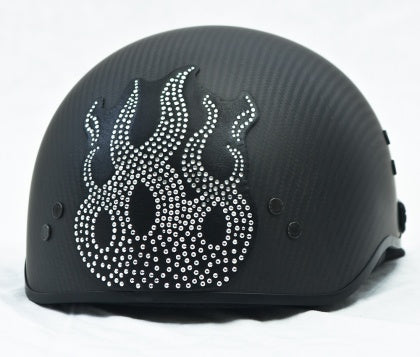Rhinestone Helmet Patch Flame