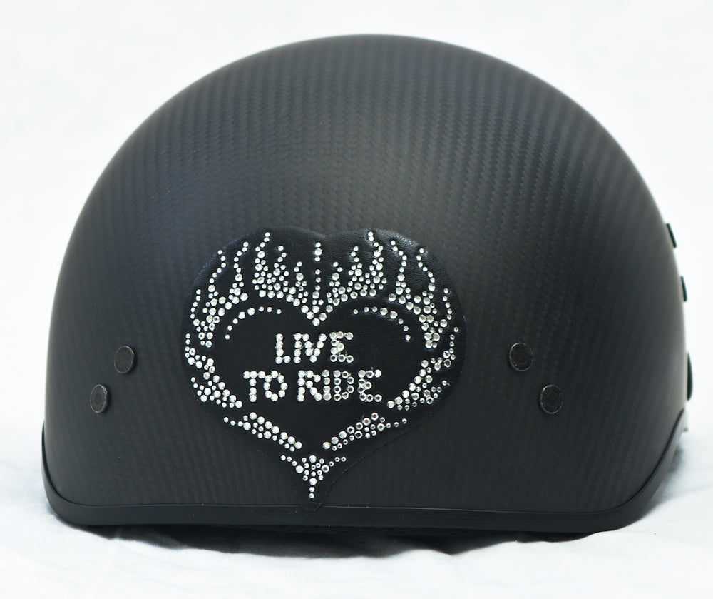 glitter womens motorcycle helmets with bling Rhinestone Helmet Patch Live To Ride Heart – Warhawk Customs