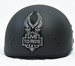 Rhinestone Helmet Patch Live To Ride Wings