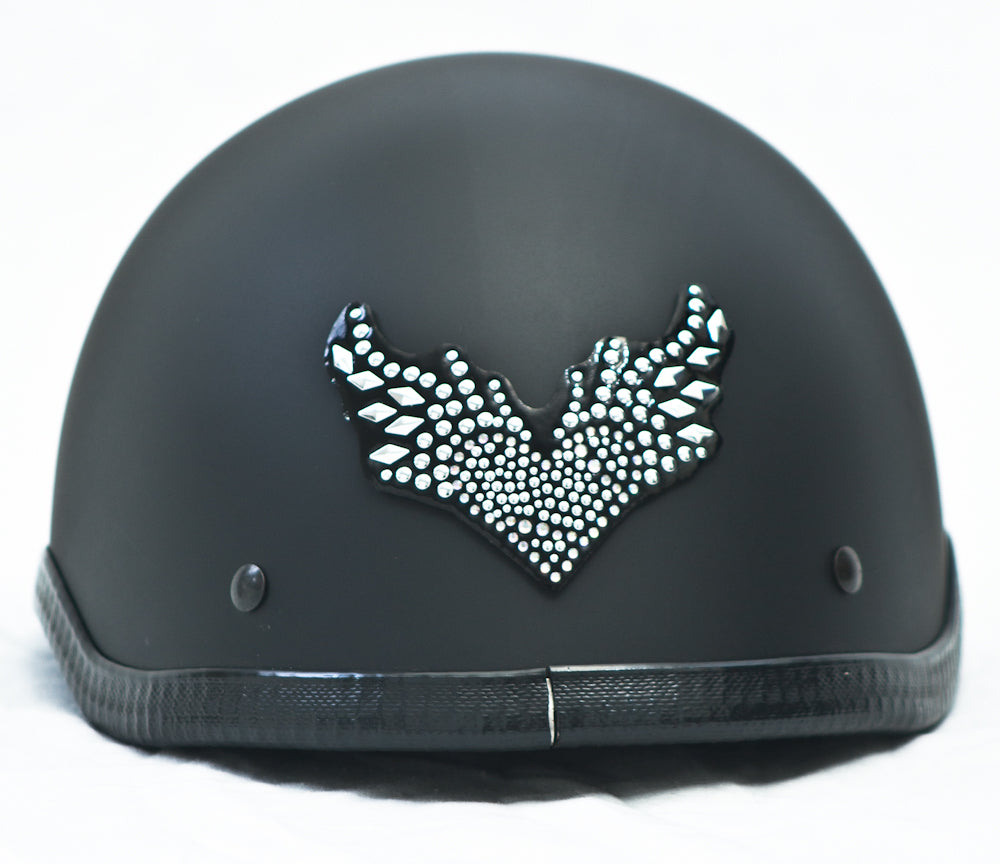 Rhinestone Helmet Patch Flying Heart