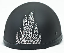 Rhinestone Helmet Patch Small Flame