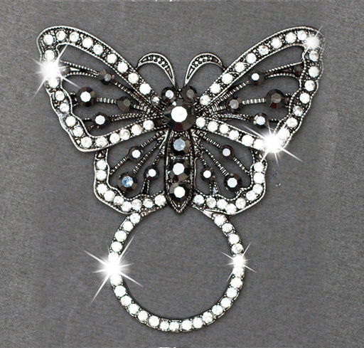 Sunglass Holder Pin Rhinestone Butterfly