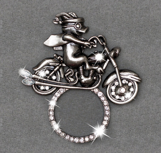 Sunglass Holder Pin Rhinestone Motorcycle Hog