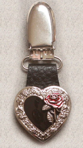 Boot Clips Black Heart w/ Rose