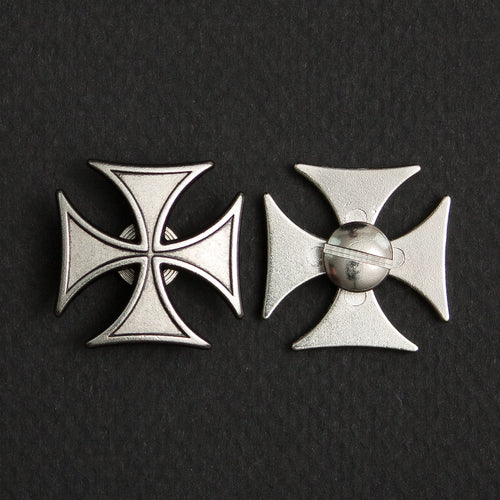 Screw On Concho Silver Iron Cross (pair)