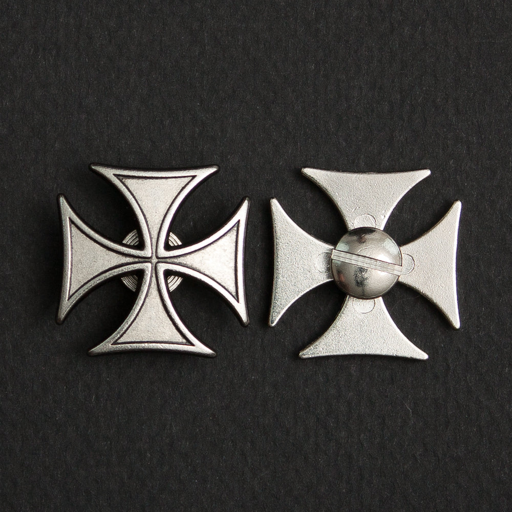 Screw On Concho Silver Iron Cross (pair) – Warhawk Customs
