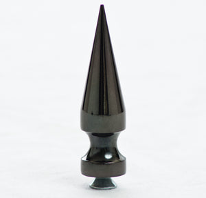 Screw-On 2 3/4" Gloss Black Powder Coated Aluminum Spike