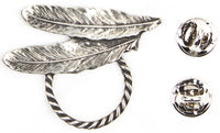 Sunglass Holder Pin Twin Feathers