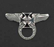 Sunglass Holder Pin Winged Iron Cross
