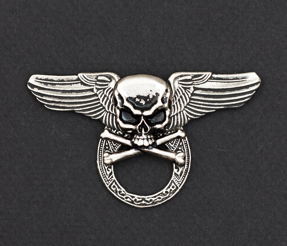 Sunglass Holder Pin Winged Skull Warhawk Customs