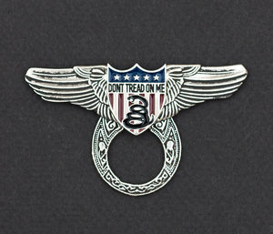 Sunglass Holder Pin Winged Don't Tread On Me