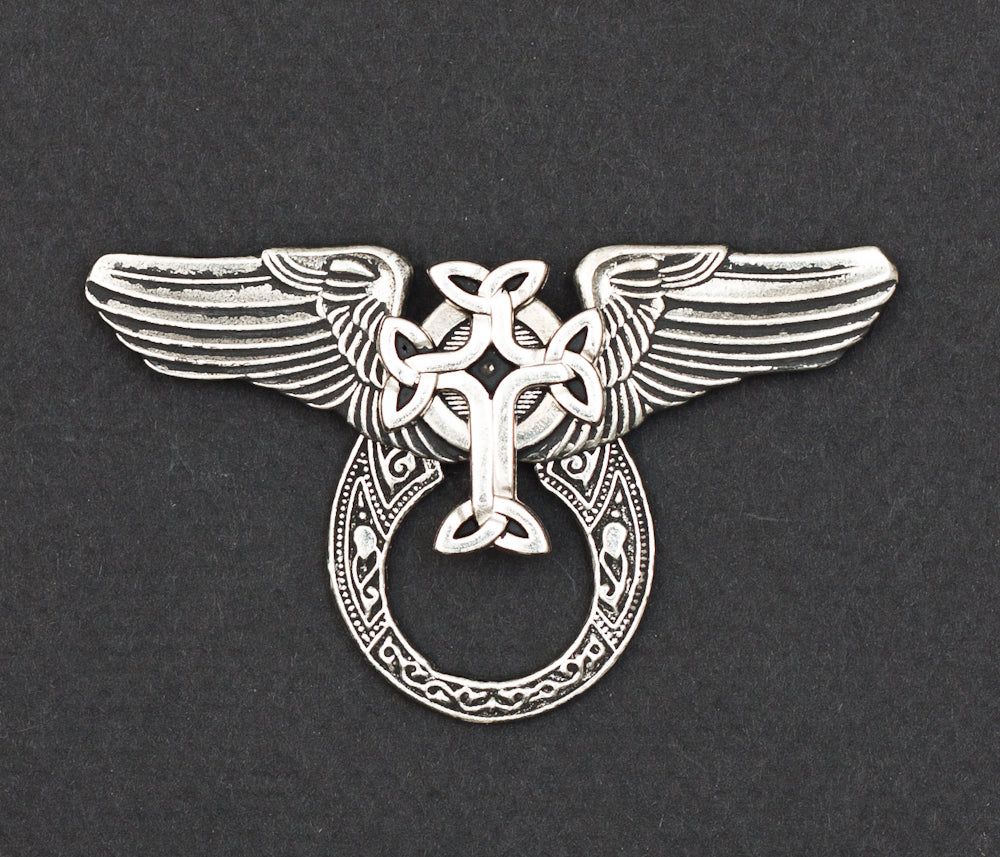 Sunglass Holder Pin Winged Celtic Cross